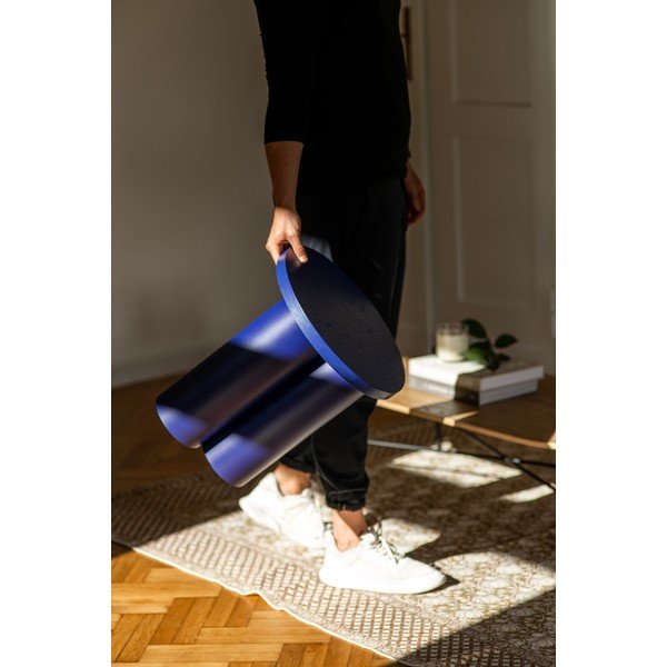 Sinine taburet tuhavärvi dekooriga Oly - noo.ma-image-2