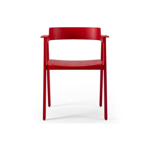 Punane söögitool tammepuidust käetugedega Flip - Gazzda-image-2