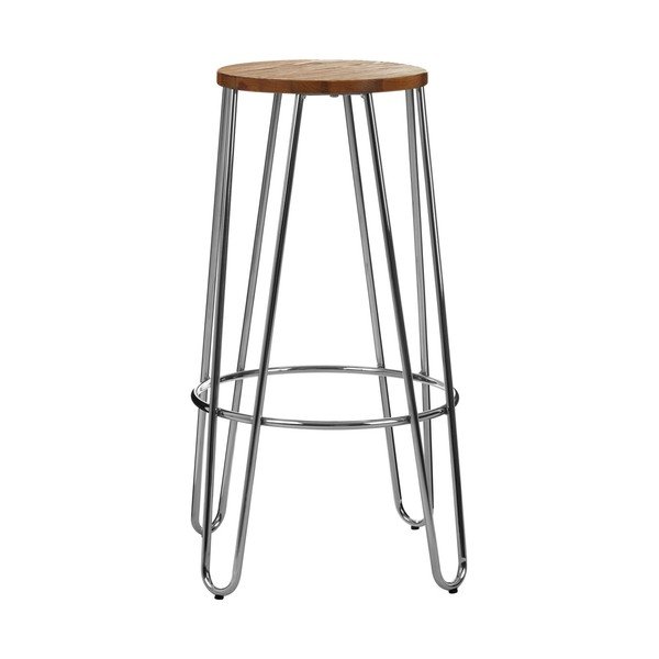 Jalakapuust baaritool hõbedases/naturaalses värvitoonis (istme kõrgus 75 cm) District - Premier Housewares