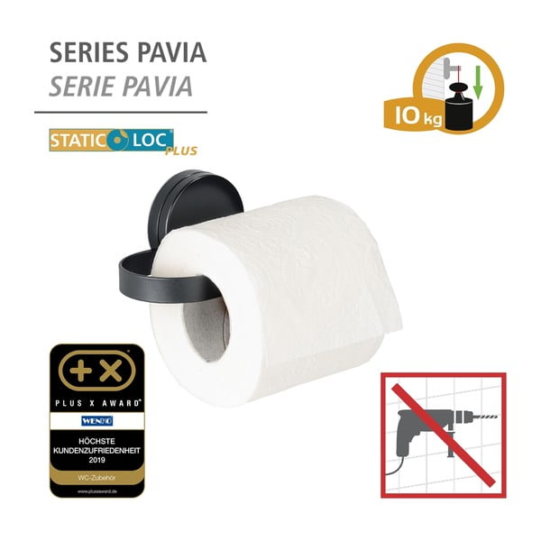 Must Static-Loc® tualettpaberi hoidja Pavia - Wenko-image-4