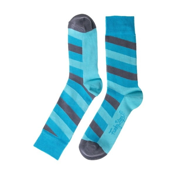 Modré ponožky Funky Steps Stripes, velikost 39 – 45