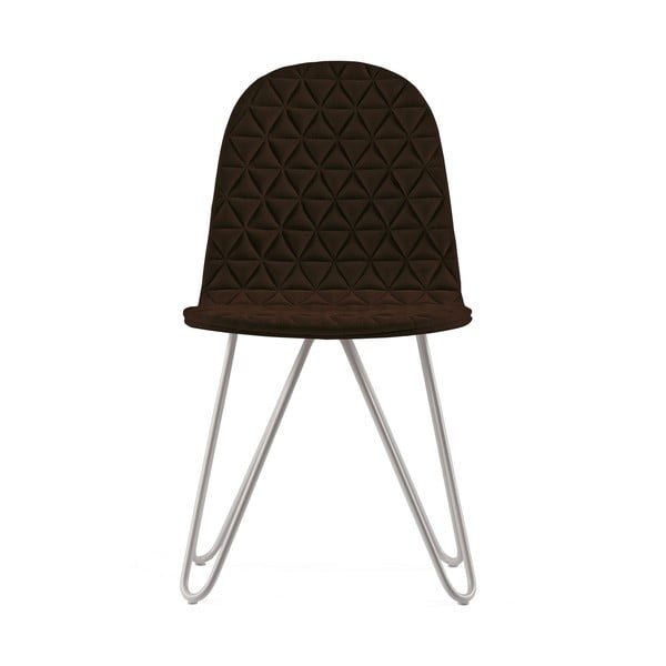 Hnědá židle s kovovými nohami IKER Mannequin X Triangle
