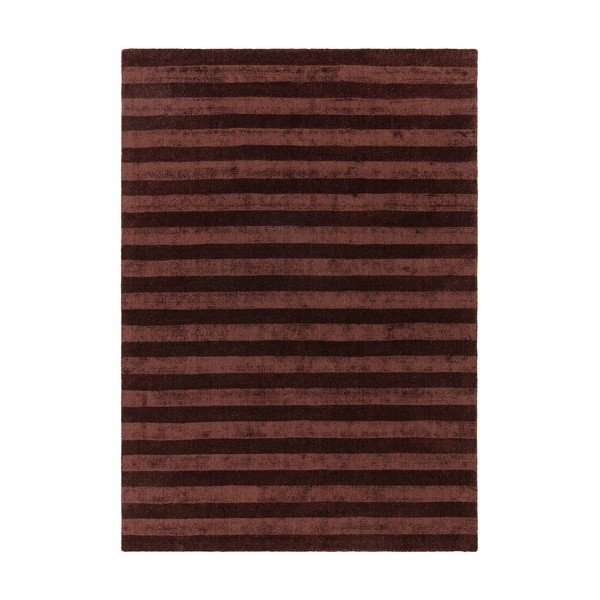 Burgundiapunane käsitsi kootud vaip taaskasutatud kiududest 160x230 cm Connor - MADE