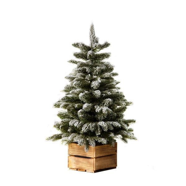 Kunstlumiga jõulupuu puidust potis , kõrgus 65 cm - Dakls