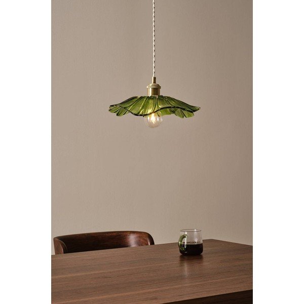 Roheline/kuldne klaasist ripplamp ø 30 cm Nugget - Jotex-image-1