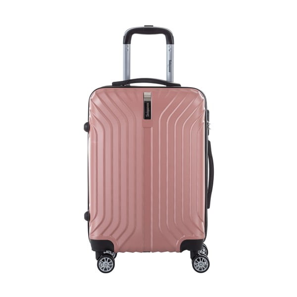 Světle růžový cestovní kufr na kolečkách s kódovým zámkem SINEQUANONE Rozalina, 44 l
