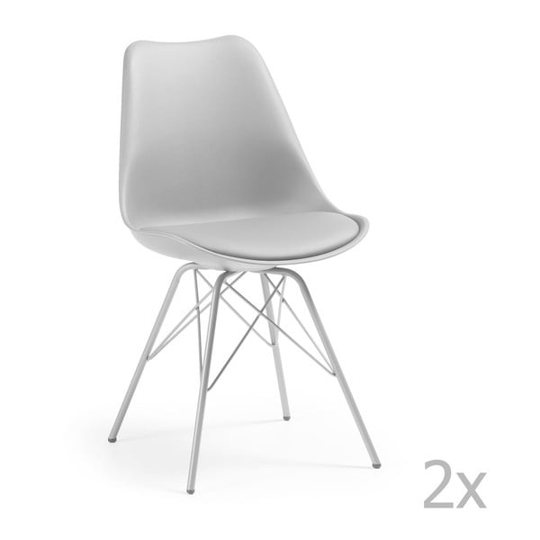 Sada 2 šedých židlí La Forma Lars