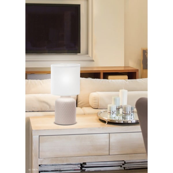 Beež laualamp tekstiilvarjundiga (kõrgus 32 cm) Iner - Candellux Lighting-image-1