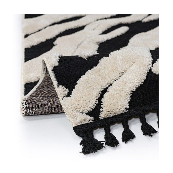 Mustvalge vaip 133x190 cm Esra Zebra - Flair Rugs-image-4