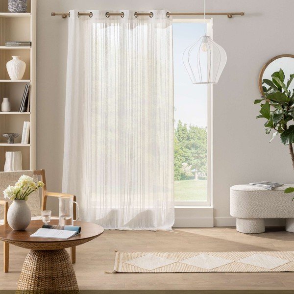 Valge kardin 140x260 cm Zaho - douceur d'intérieur-image-1