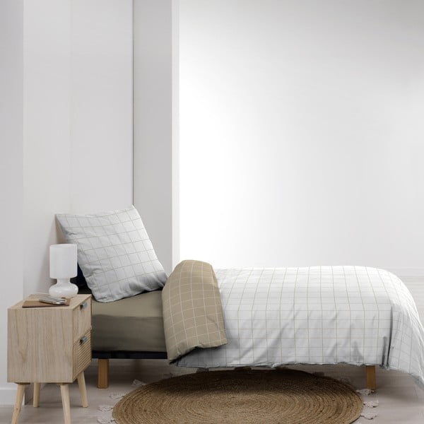 Valge-beež puuvillane voodipesu üheinimesevoodile 140x200 cm Cadria - douceur d'intérieur-image-4