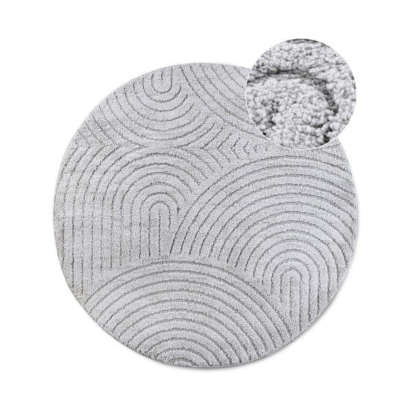 Helehall ümmargune vaip ø 160 cm Panglao New York Light Grey - Elle Decoration