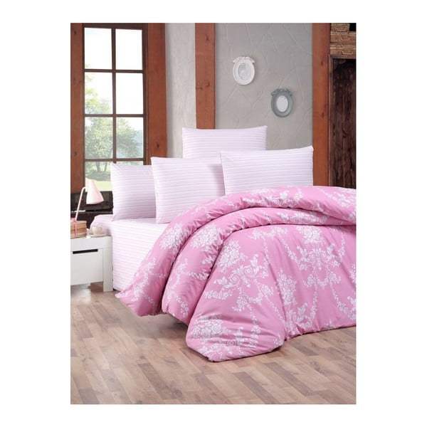 Ranforce puuvillane voodipesu koos voodilinaga Gloria Rosa, 200 x 220 cm, kaheinimesevoodi jaoks - Mijolnir