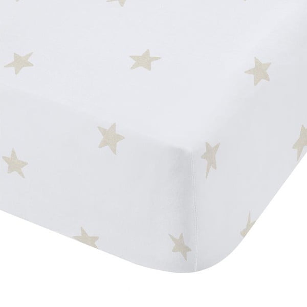 Valge/beež puuvillane laste voodilina 70x140 cm Mini Star & Stripes - Bianca