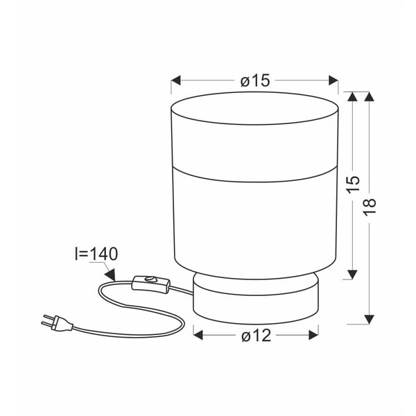 Must laualamp tekstiilist varjuga (kõrgus 18 cm) Porto - Candellux Lighting-image-2