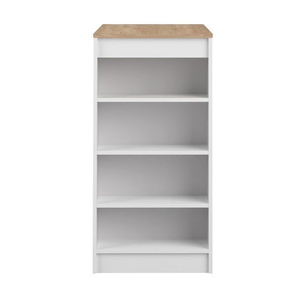 Valge baarilaud tammeplaadiga 115x50 cm Aravis - TemaHome-image-3