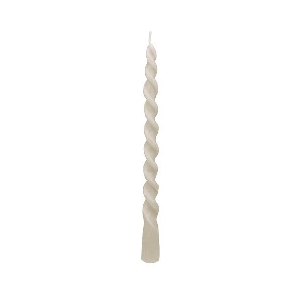 2 valge mesilasvaha küünla komplekt Spiral Twirl - PT LIVING