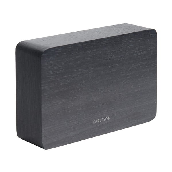 Must äratuskell puidust dekoratsiooniga , 15 x 10 cm Square - Karlsson-image-1