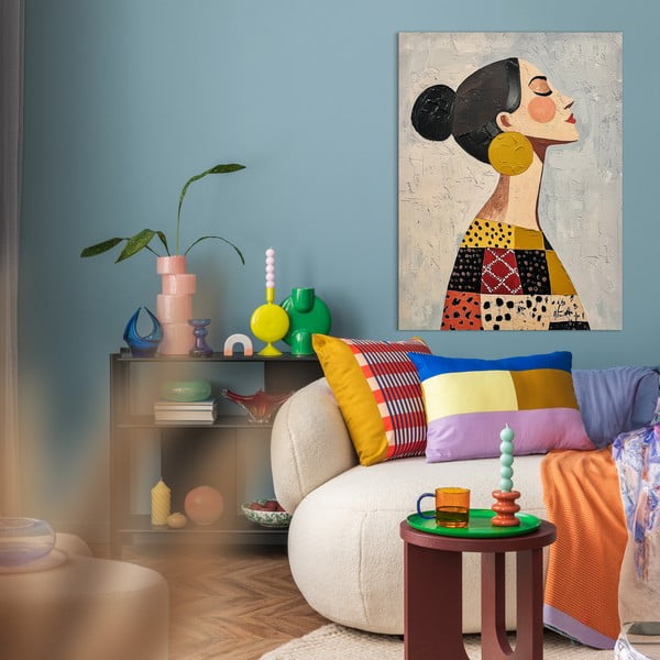 Käsitsi maalitud elementidega maal 70x100 cm Mae - Styler-image-1