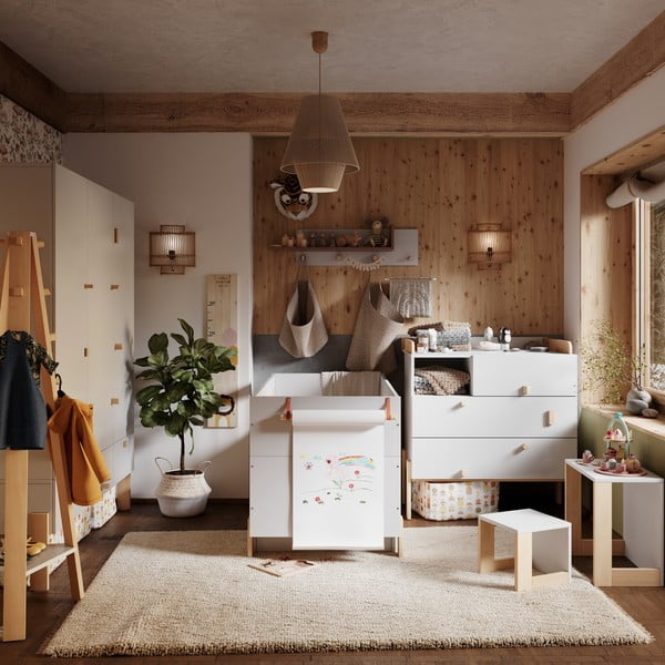 Helehall/loomulik pöögipuidust laste mantlihoidja Cube - Pinio-image-3