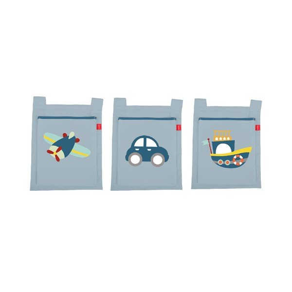 3 taskute komplekt voodi jaoks Transport Transportation Plane Car - Flexa