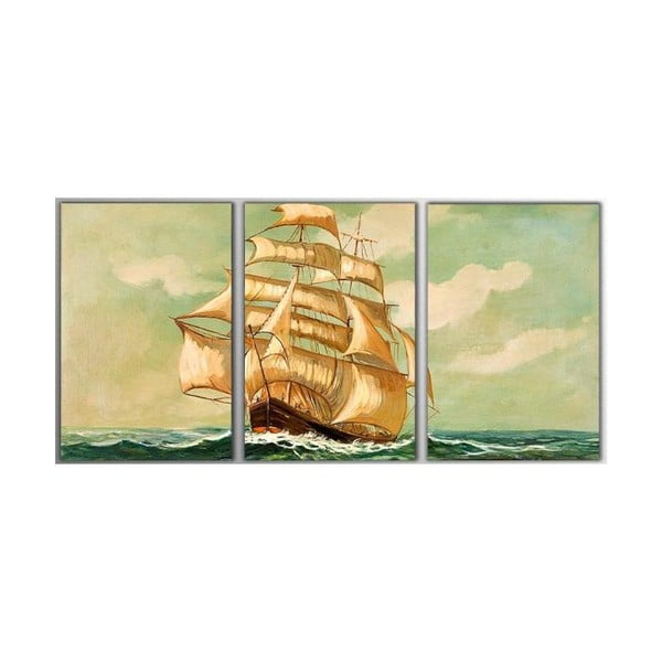 3dílný obraz Big Boat, 45x90 cm