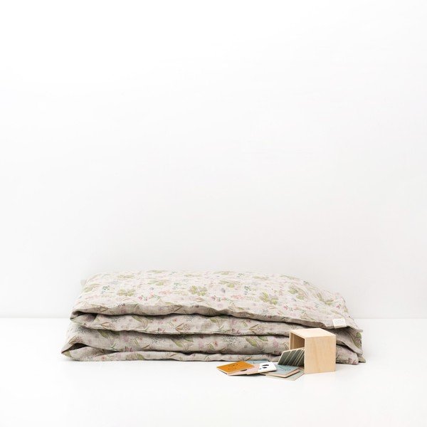 Laste beež linane voodipesu Botany, 70 x 100 cm - Linen Tales-image-2