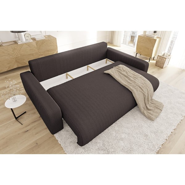 Pruun velvetist panipaigaga diivanvoodi 234 cm Sara - Ropez-image-4