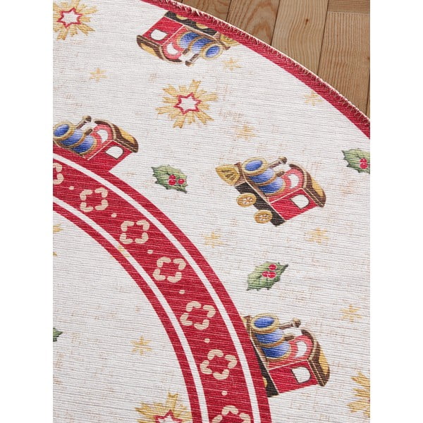 Punane ümmargune jõulumotiiviga vaip ø 160 cm Toy's Delight Train - Villeroy&Boch-image-3