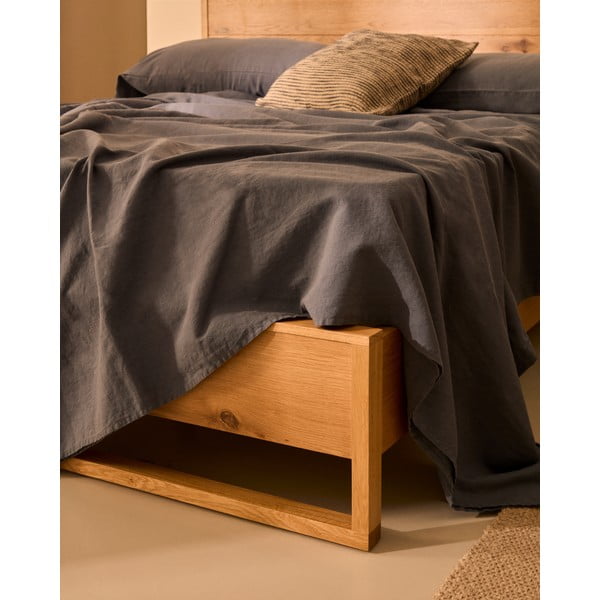 Tammepuidust kaheinimesevoodi koos voodipõhjaga 180x200 cm Alguema - Kave Home-image-4