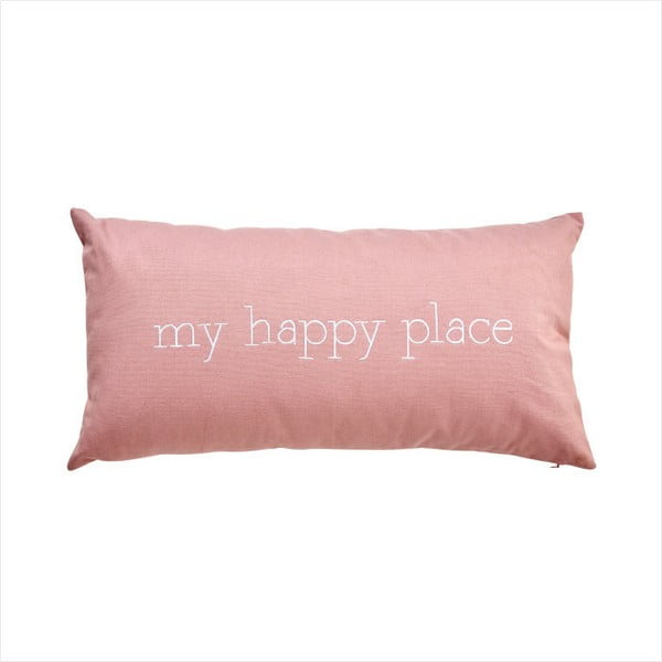 Růžový polštář Butlers Words My Happy Place