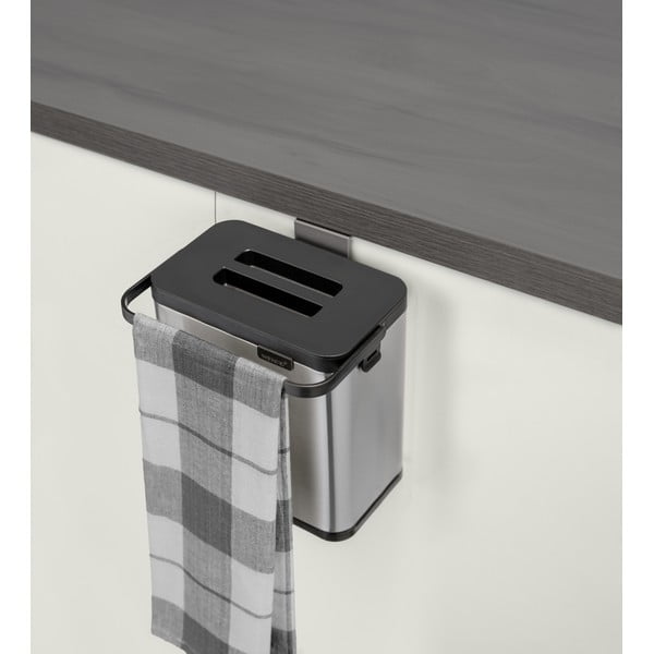 Matt hõbe komposteeritav prügikonteiner  3 l Colin - Wenko-image-3