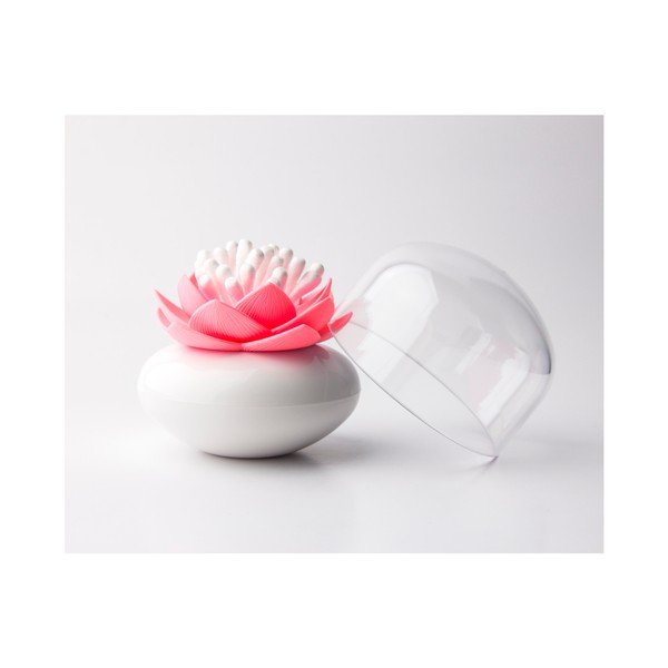 Držák na vatové tyčinky Lotus, bílá/růžová-image-1