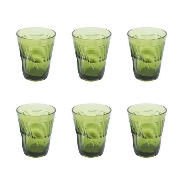 Sada 6 sklenic Kaleidos 360 ml, zelená