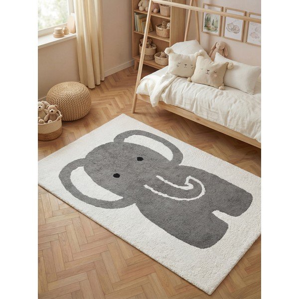 Hall/kreemikas pestav/käsitsi kootud puuvillane lastevaip 140x200 cm Snuggle Emil - Hanse Home-image-1