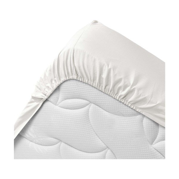 Valge orgaanilisest puuvillast kummiga lina 140x190 cm Biolina - douceur d'intérieur-image-3