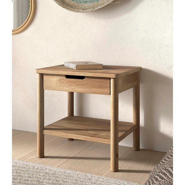 Tammest öökapp naturaalses värvitoonis riiulitega Olive - Vipack-image-1