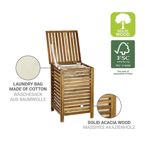 Puidust pesukorv 56 l Fondi - Wenko-image-2