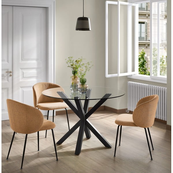 Ümmargune söögilaud klaasist lauaplaadiga , ø 119 cm Argo - Kave Home-image-1