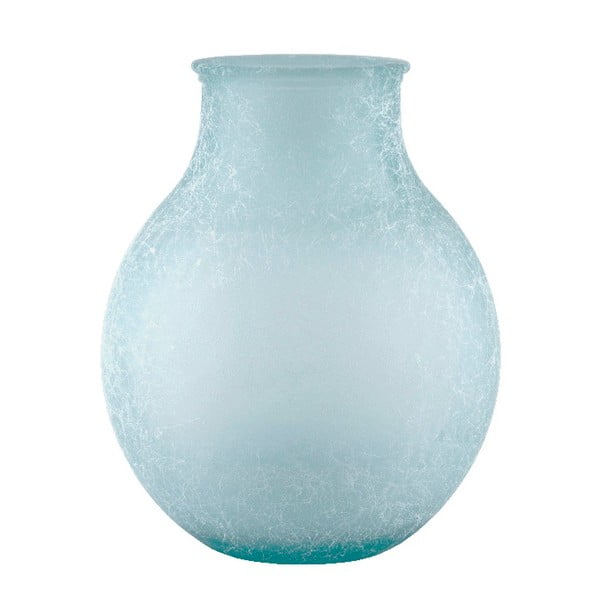 Tyrkysová skleněná váza z recyklovaného skla Ego Dekor Silk, výška 36 cm
