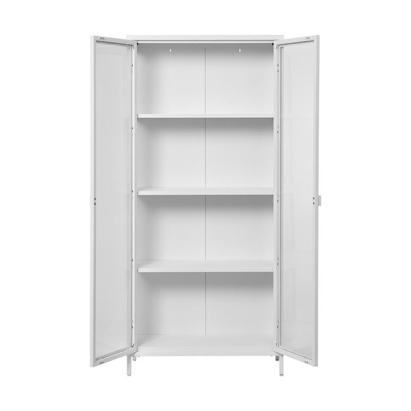 Valge metallist vitriinkapp 80x175 cm Brisbane - House Nordic-image-2