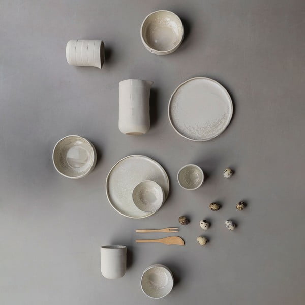 Valged tassid 2 tk komplektis kivist 0,3 l Sand Grain - Mette Ditmer Denmark-image-3