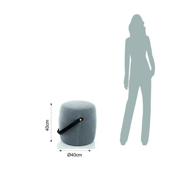 Hall polsterdatud puff , ø 40 cm Drum - Tomasucci-image-2