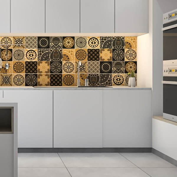 Komplekt 15 seinakaunistusega seinakaunistused Azulejos plaadid , 10 x 10 cm San Juan - Ambiance-image-1