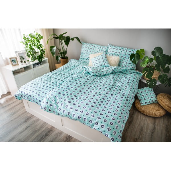 Roheline puuvillane voodipesu , 140 x 200 cm Regina - Cotton House