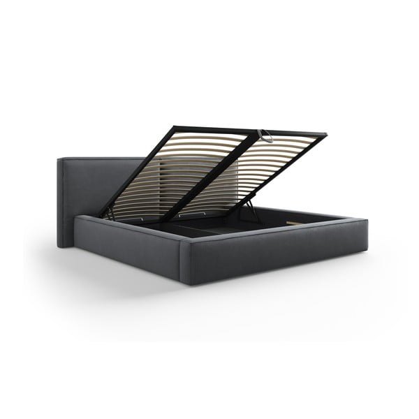 Tumehall polsterdatud kaheinimesevoodi koos panipaiga ja voodipõhjaga 180x200 cm Arendal - Cosmopolitan Design-image-3