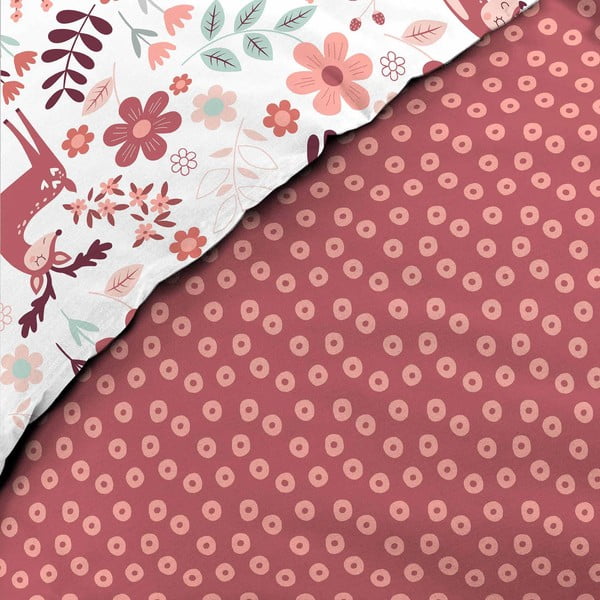 Valge-roosa puuvillane laste voodipesu üheinimesevoodile 140x200 cm Bichette - douceur d'intérieur-image-3