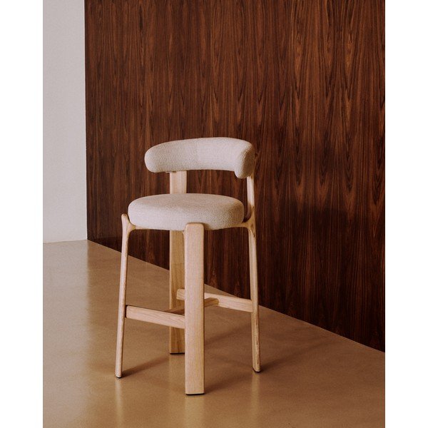 Beež saarepuidust baaritool (istme kõrgus 75 cm) Granite - Kave Home-image-1