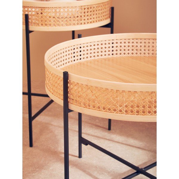 Rotangist ümmargune kohvilaud naturaalses värvitoonis ø 60 cm Depok - Premier Housewares-image-4