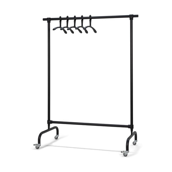 Mustast metallist ratastega riietehoidja Luuk - Spinder Design-image-2